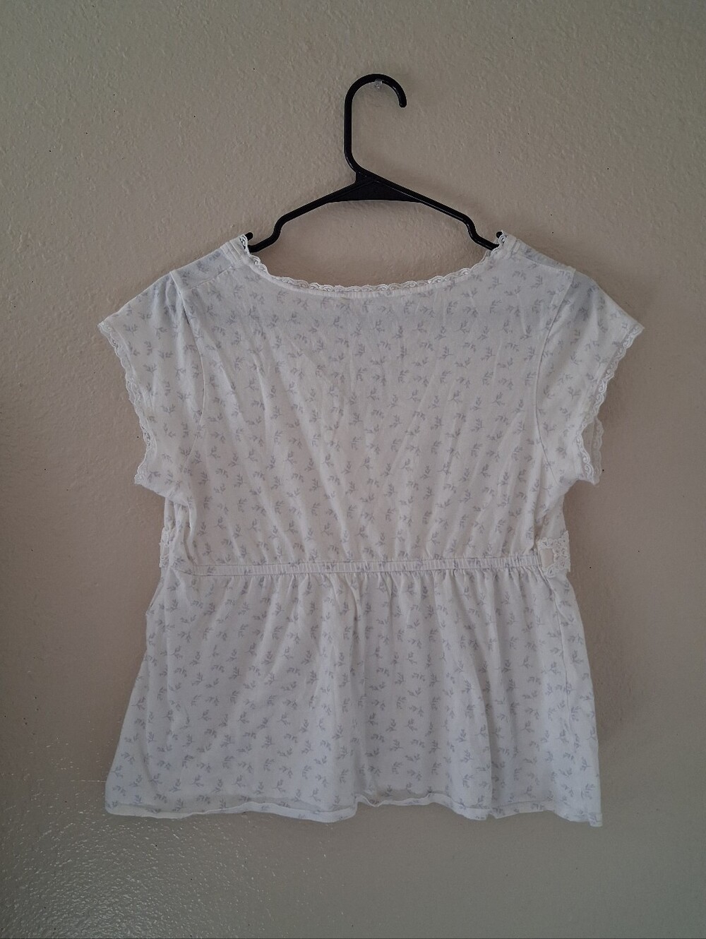Y2K Vintage Floral Lace Babydoll Top - Eileen West - Picture 3 of 5